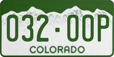 CO license plate 032OOP