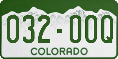 CO license plate 032OOQ
