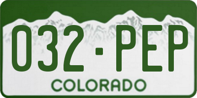 CO license plate 032PEP