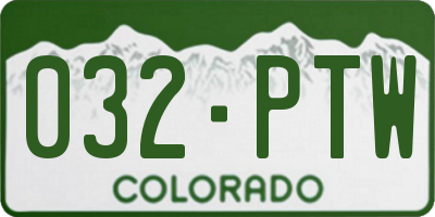 CO license plate 032PTW