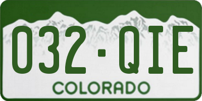 CO license plate 032QIE