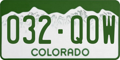 CO license plate 032QOW