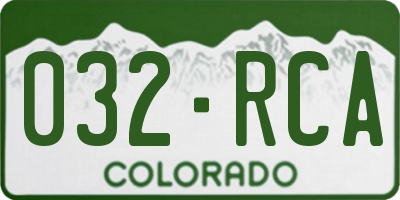 CO license plate 032RCA