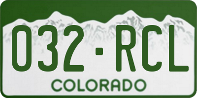 CO license plate 032RCL