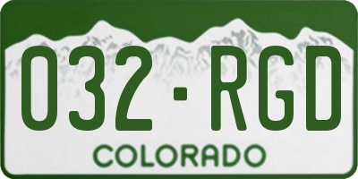 CO license plate 032RGD