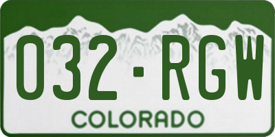CO license plate 032RGW