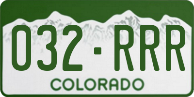 CO license plate 032RRR