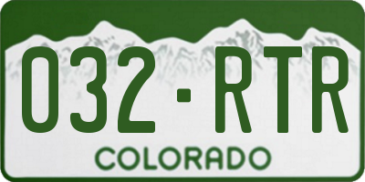 CO license plate 032RTR