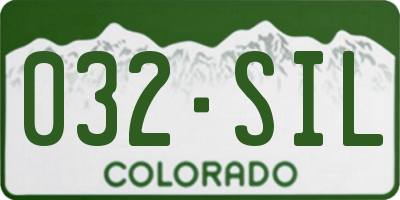 CO license plate 032SIL