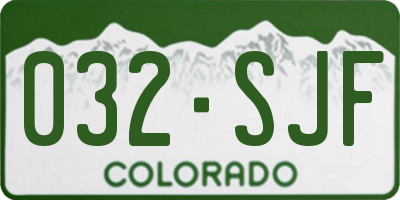 CO license plate 032SJF
