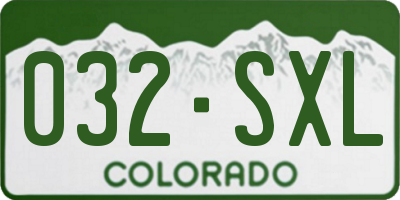 CO license plate 032SXL