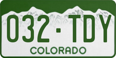 CO license plate 032TDY