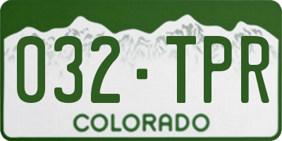 CO license plate 032TPR