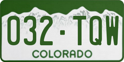 CO license plate 032TQW