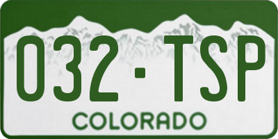 CO license plate 032TSP