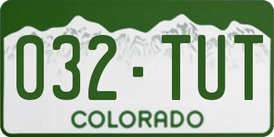 CO license plate 032TUT