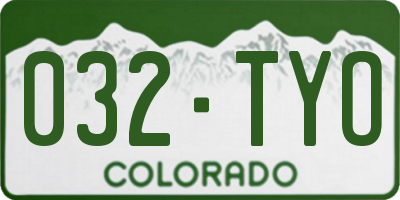CO license plate 032TYO