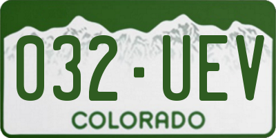 CO license plate 032UEV