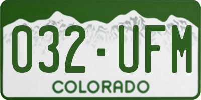 CO license plate 032UFM
