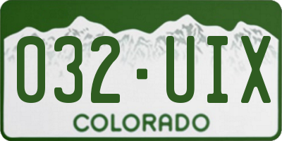 CO license plate 032UIX