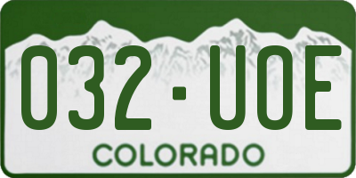 CO license plate 032UOE