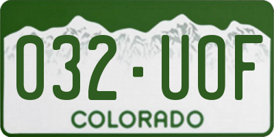 CO license plate 032UOF