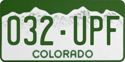 CO license plate 032UPF