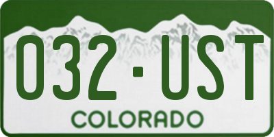 CO license plate 032UST
