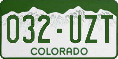CO license plate 032UZT
