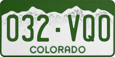 CO license plate 032VQO