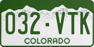 CO license plate 032VTK