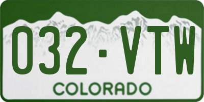 CO license plate 032VTW
