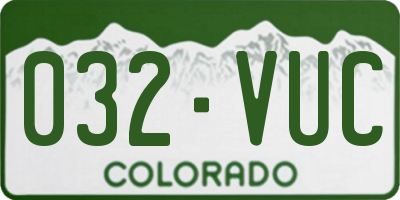 CO license plate 032VUC
