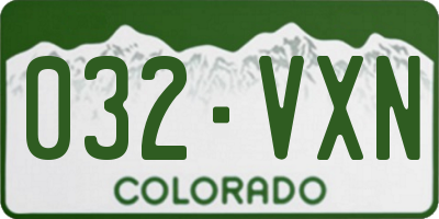 CO license plate 032VXN