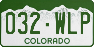 CO license plate 032WLP