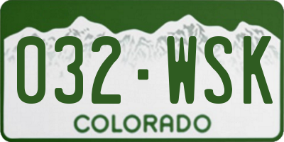 CO license plate 032WSK