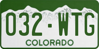CO license plate 032WTG