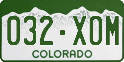 CO license plate 032XOM