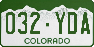 CO license plate 032YDA