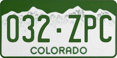 CO license plate 032ZPC