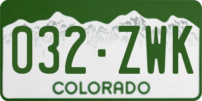 CO license plate 032ZWK