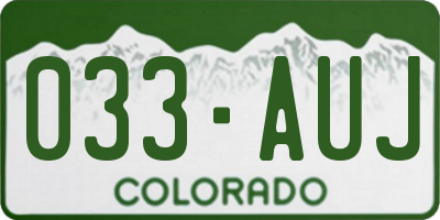 CO license plate 033AUJ
