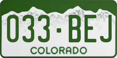CO license plate 033BEJ