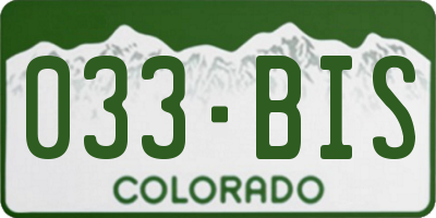 CO license plate 033BIS