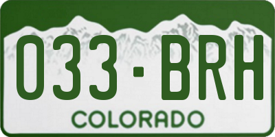 CO license plate 033BRH