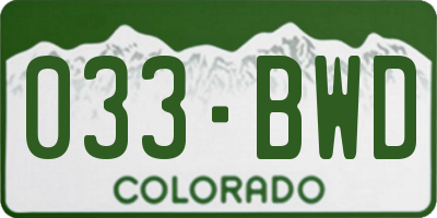 CO license plate 033BWD