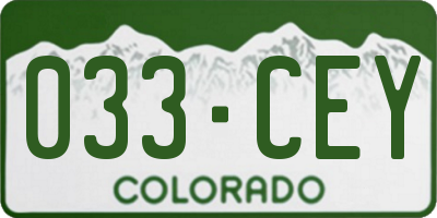 CO license plate 033CEY