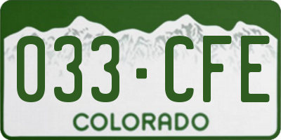 CO license plate 033CFE