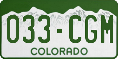 CO license plate 033CGM