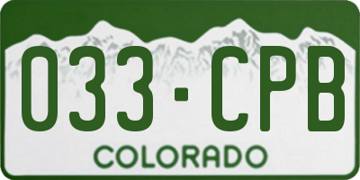CO license plate 033CPB